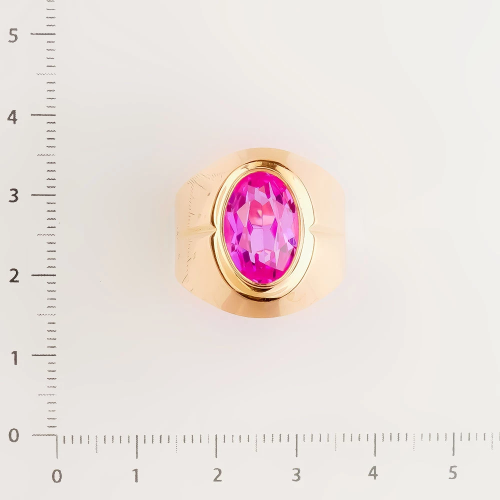 Кольцо с фианитом из красного золота 583 пробы