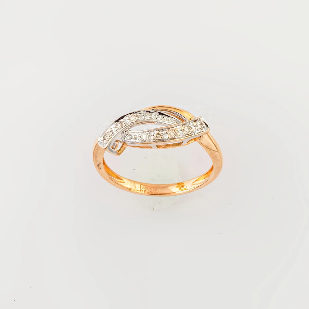 Кольцо с бриллиантом из красного золота 585 пробы