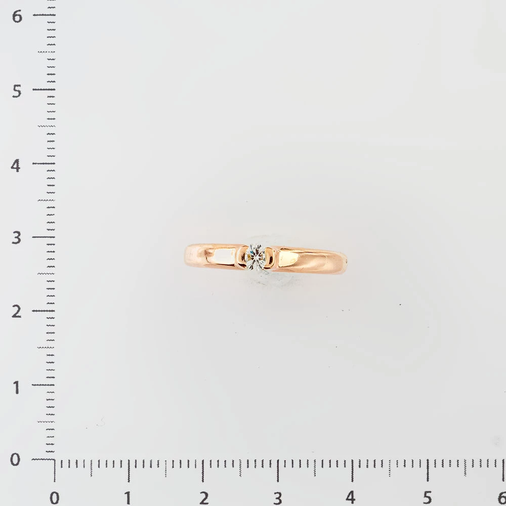 Кольцо с бриллиантом из красного золота 585 пробы