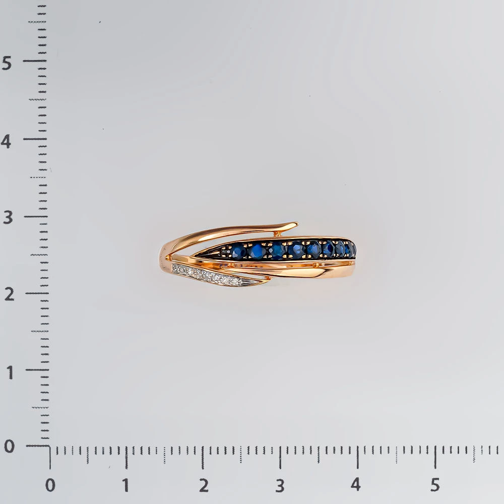 Кольцо с сапфиром из красного золота 585 пробы