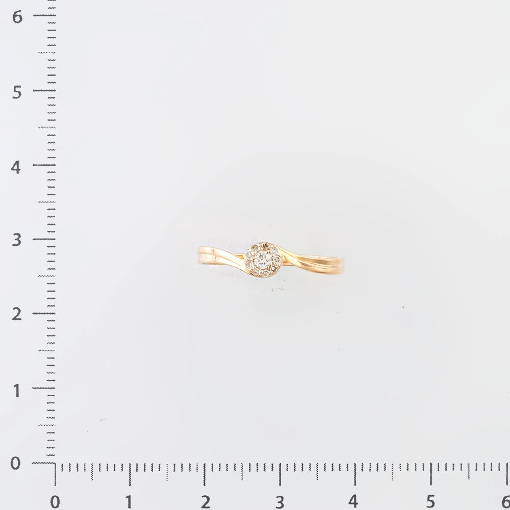 Кольцо с бриллиантом из красного золота 585 пробы