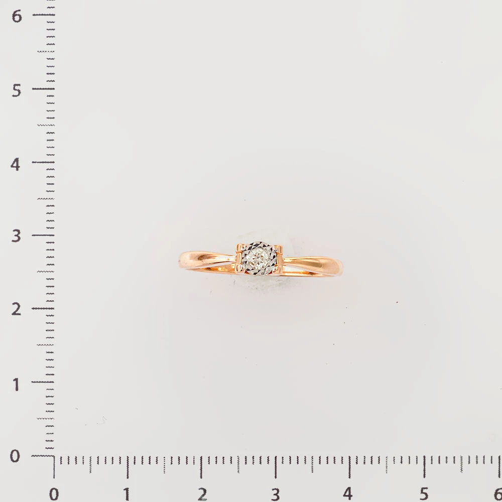 Кольцо с бриллиантом из красного золота 585 пробы