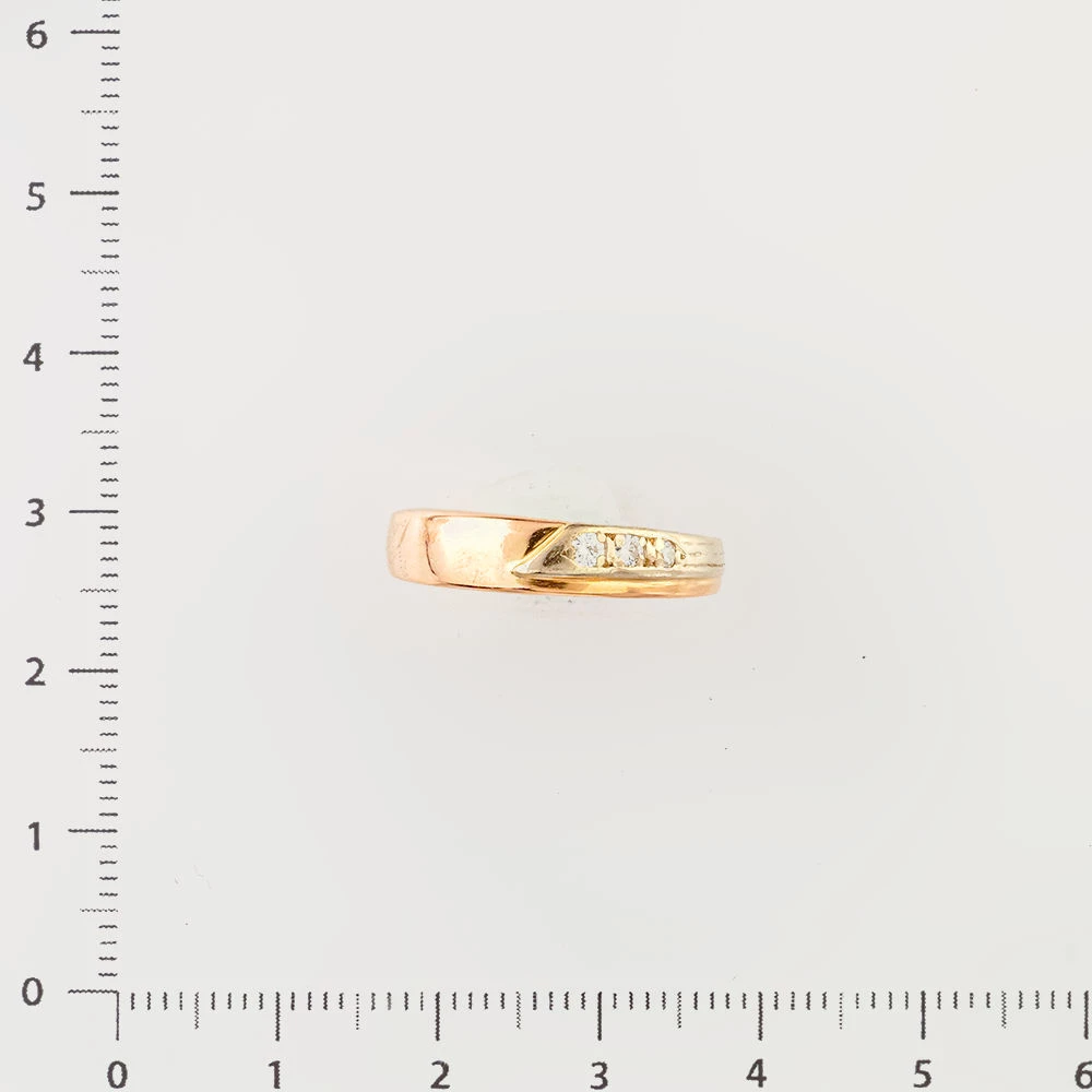 Кольцо с бриллиантом из красного золота 585 пробы