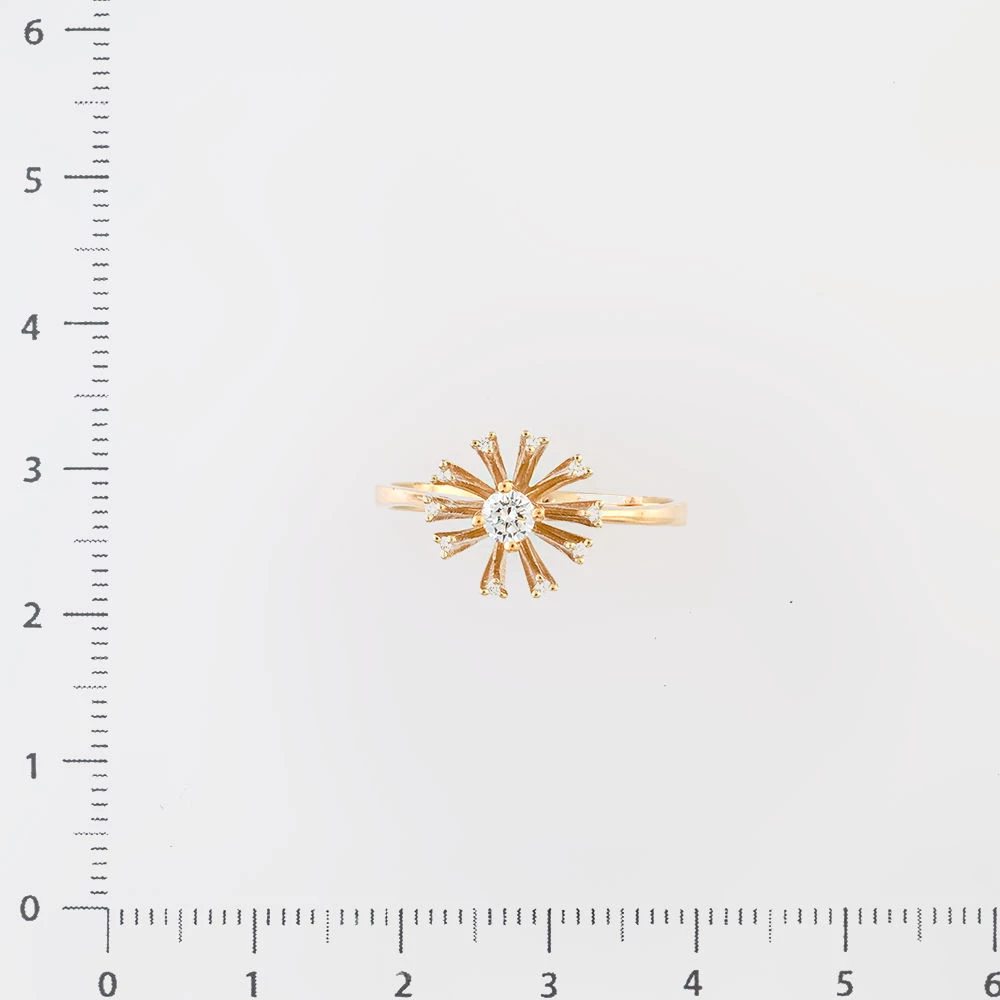 Кольцо с бриллиантом из красного золота 585 пробы