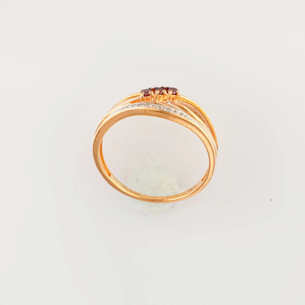 Кольцо с гранатом из красного золота 585 пробы