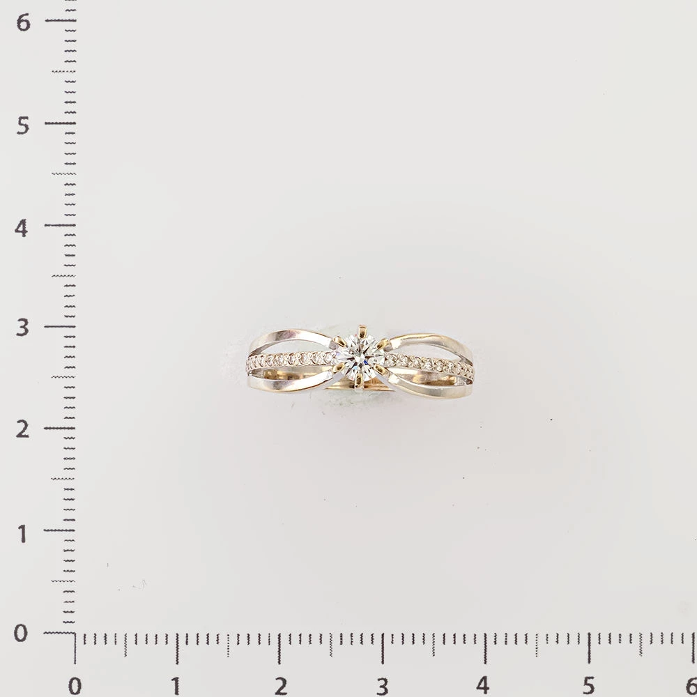 Кольцо с бриллиантом из белого золота 585 пробы