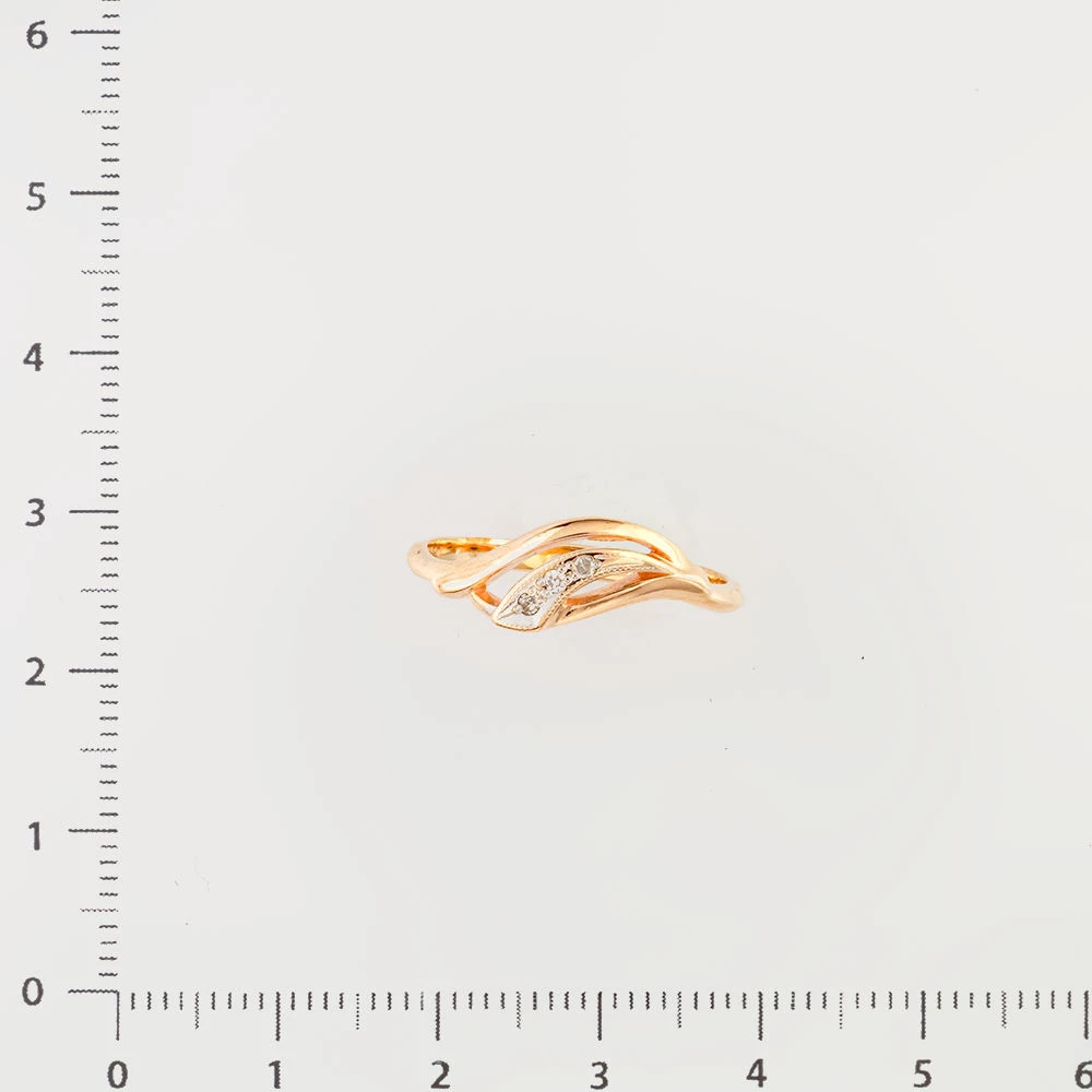 Кольцо с бриллиантом из красного золота 585 пробы