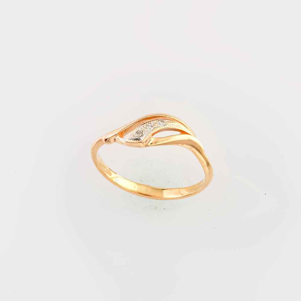 Кольцо с бриллиантом из красного золота 585 пробы