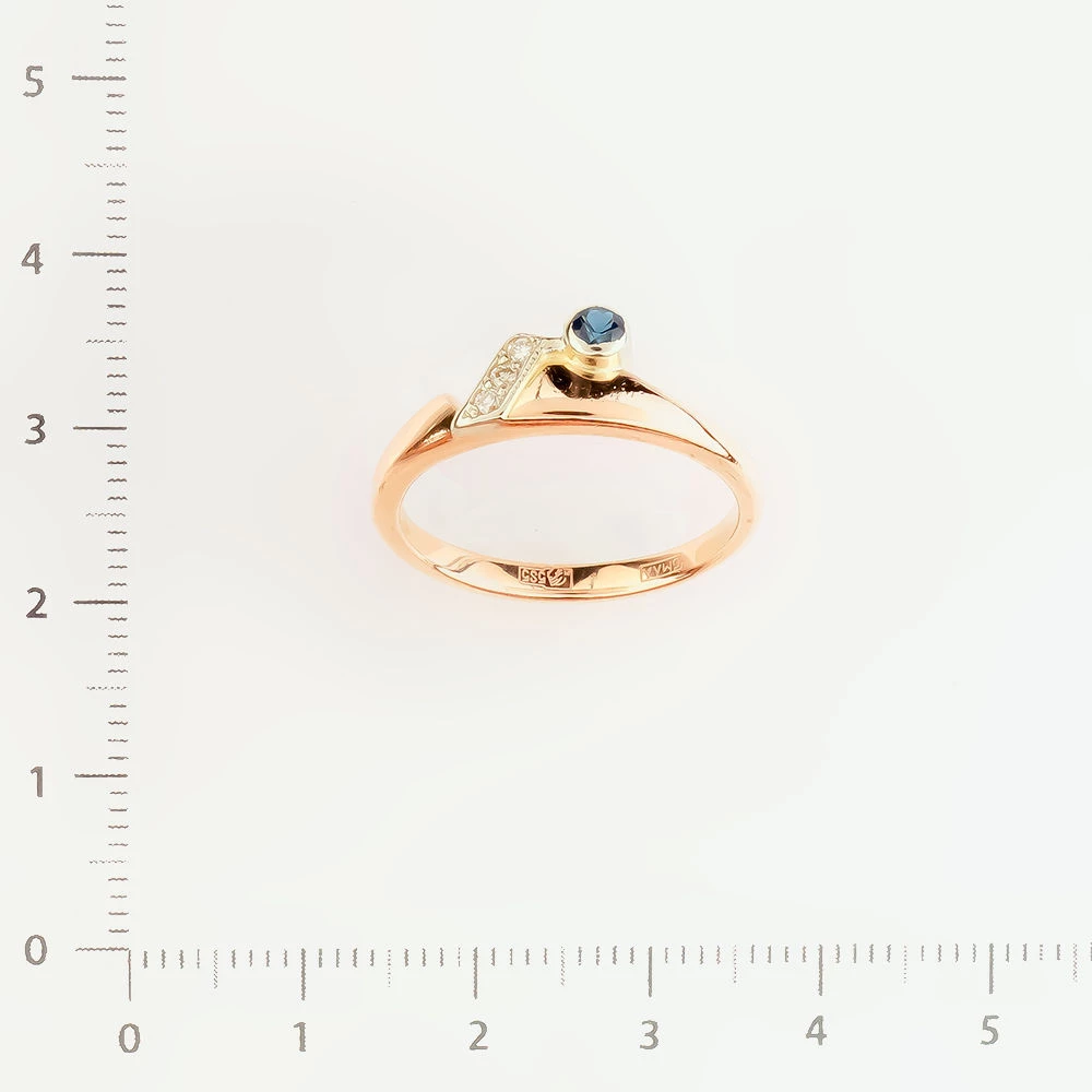 Кольцо с сапфиром из красного золота 585 пробы