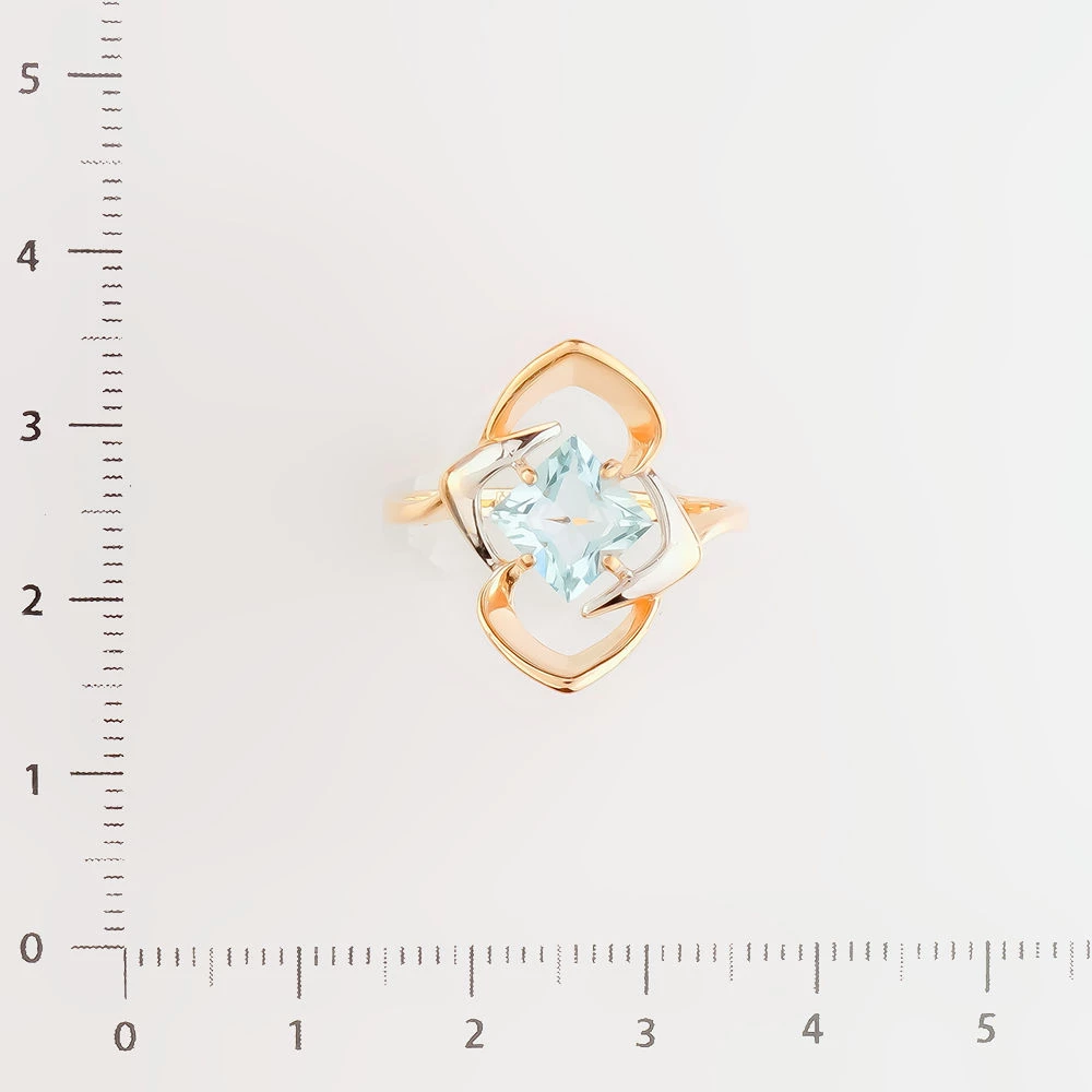 Кольцо с топазом из красного золота 585 пробы