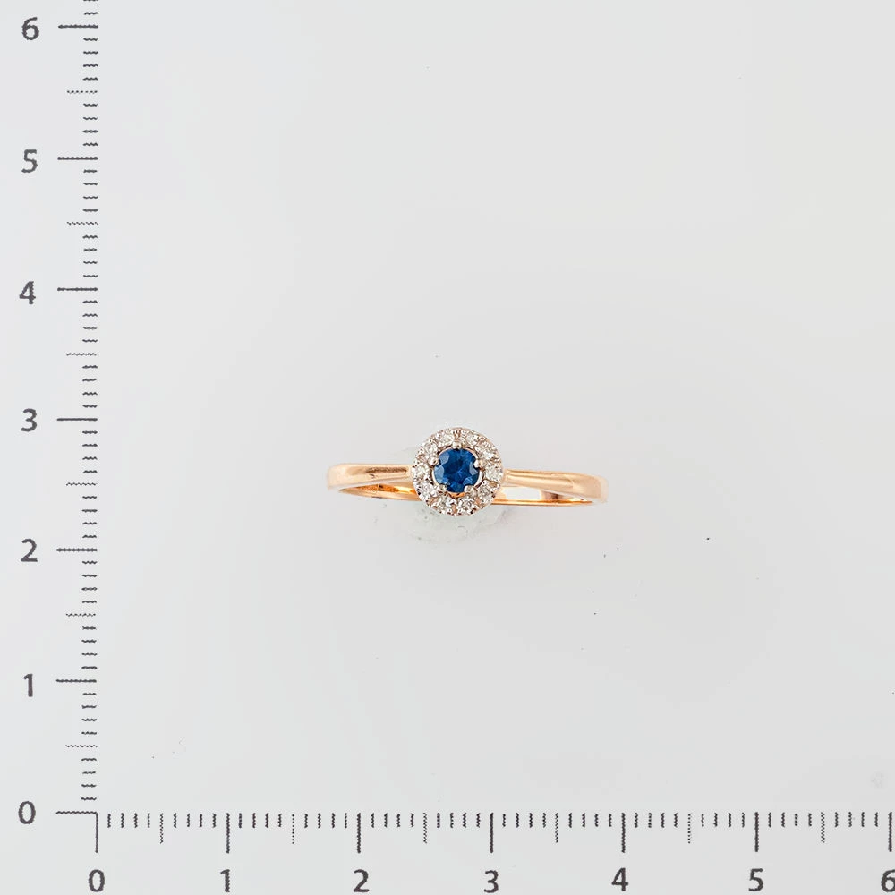 Кольцо с сапфиром из красного золота 585 пробы