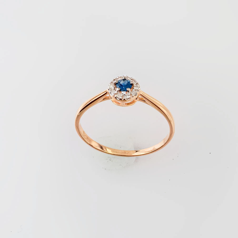 Кольцо с сапфиром из красного золота 585 пробы