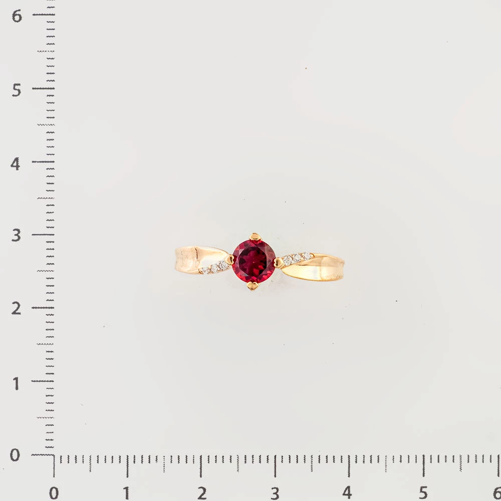 Кольцо с гранатом из красного золота 585 пробы