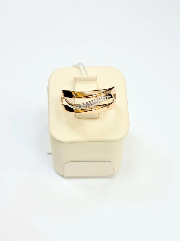 Кольцо с бриллиантом из красного золота 585 пробы