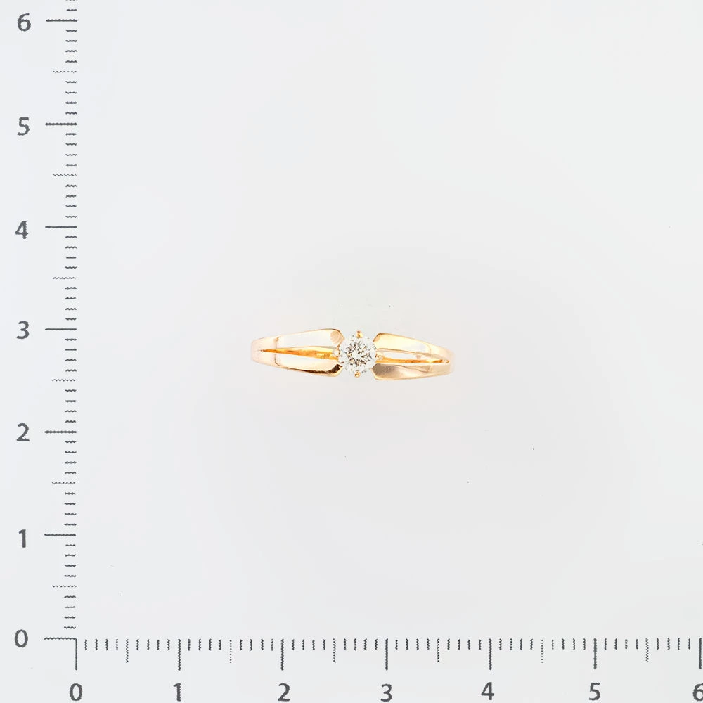 Кольцо с бриллиантом из красного золота 585 пробы