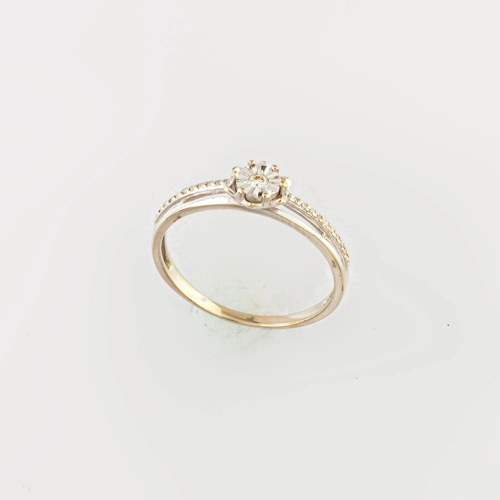 Кольцо с бриллиантом из белого золота 585 пробы