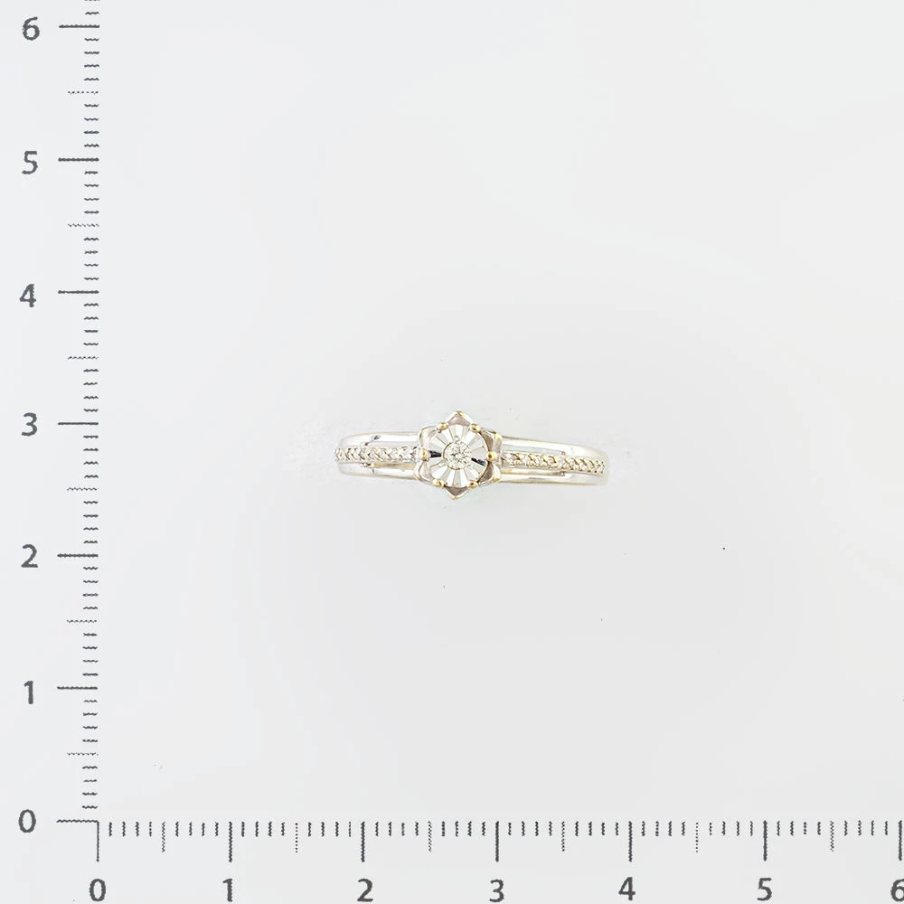 Кольцо с бриллиантом из белого золота 585 пробы