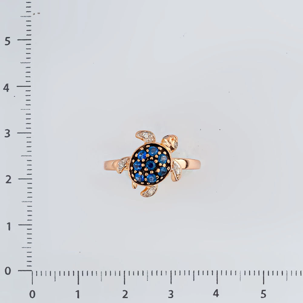 Кольцо с сапфиром из красного золота 585 пробы