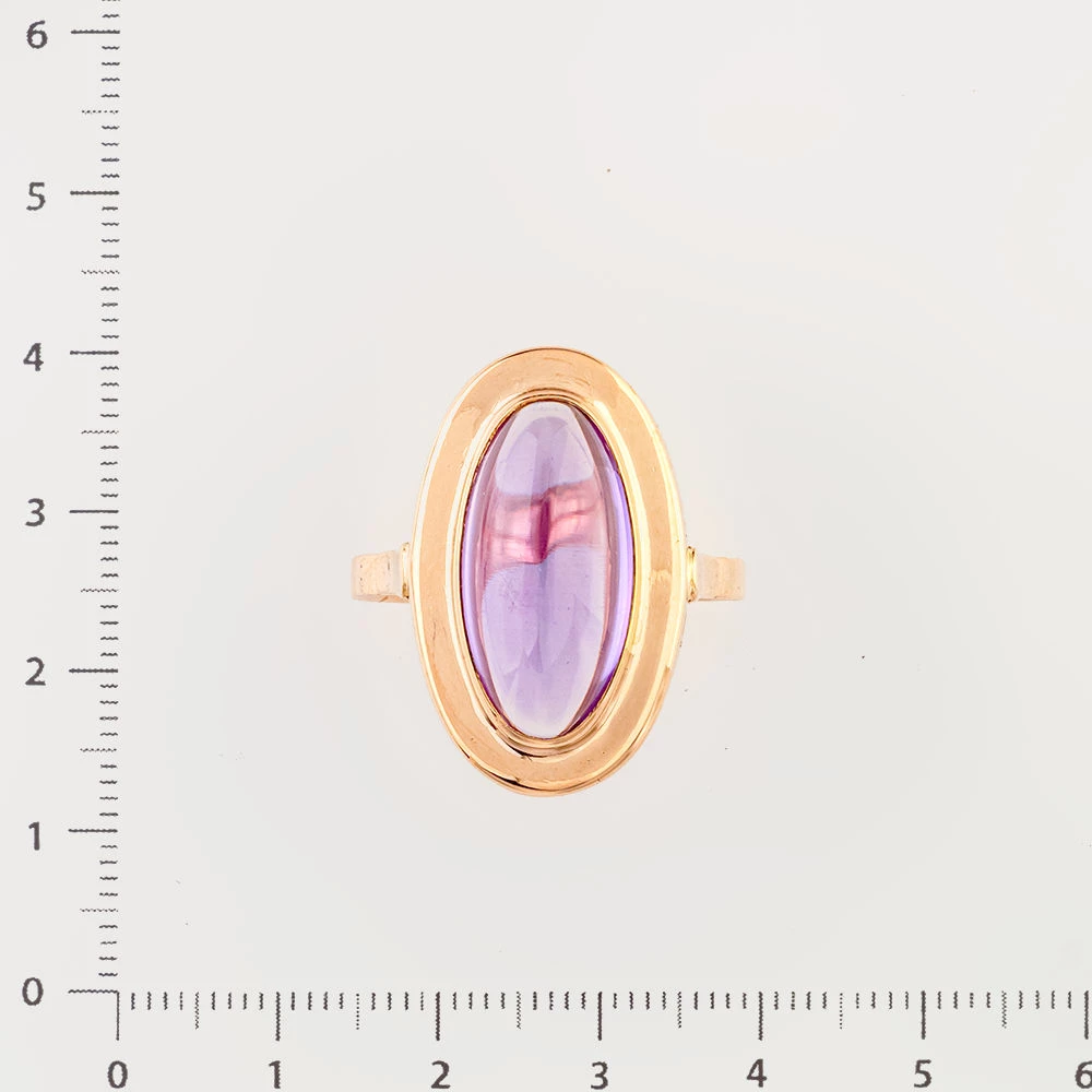 Кольцо с фианитом из красного золота 583 пробы