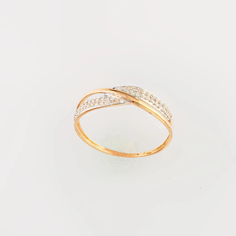 Кольцо с бриллиантом из красного золота 585 пробы