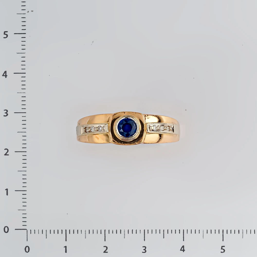 Кольцо с сапфиром из желтого золота 585 пробы