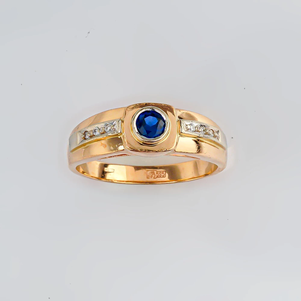 Кольцо с сапфиром из желтого золота 585 пробы