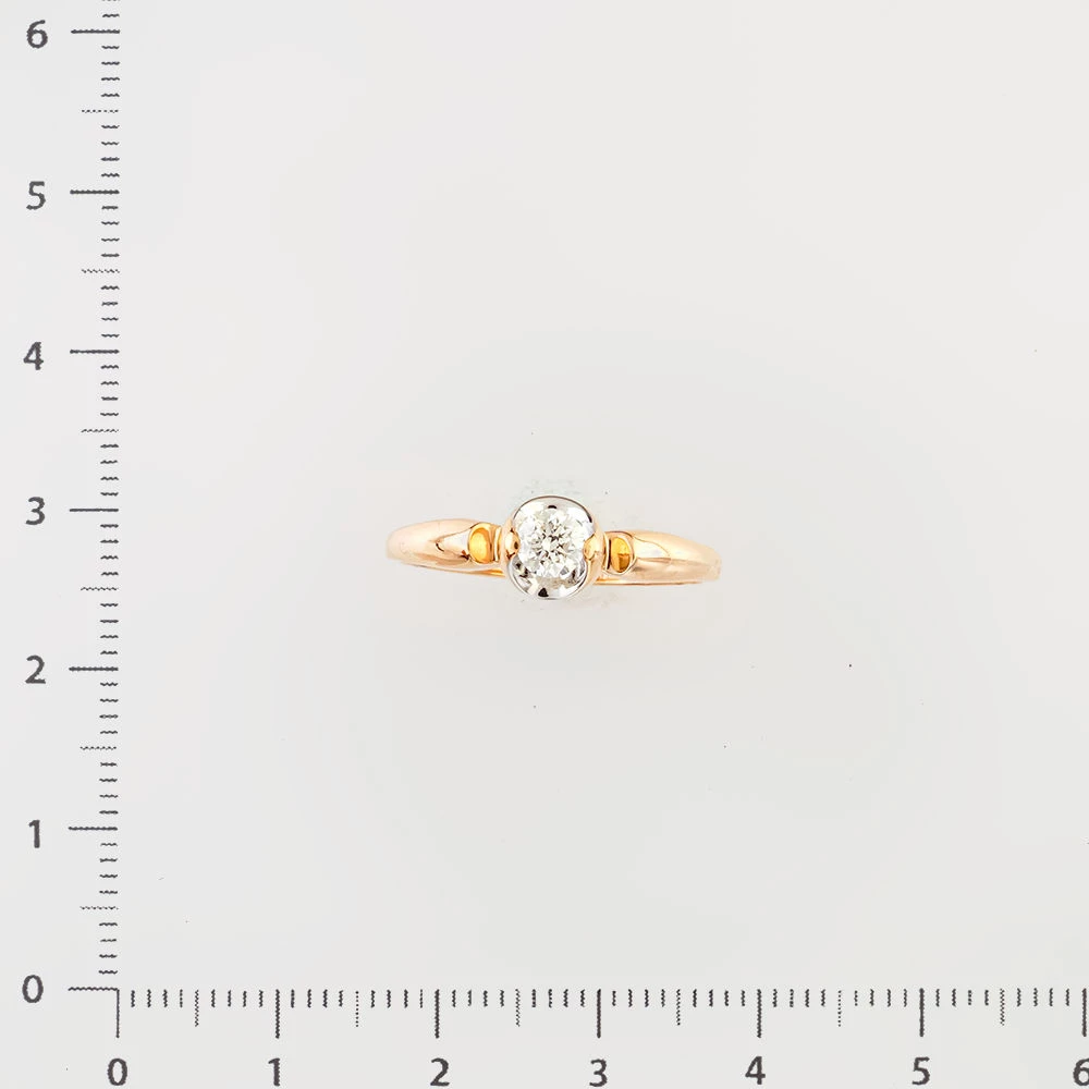 Кольцо с бриллиантом из красного золота 585 пробы