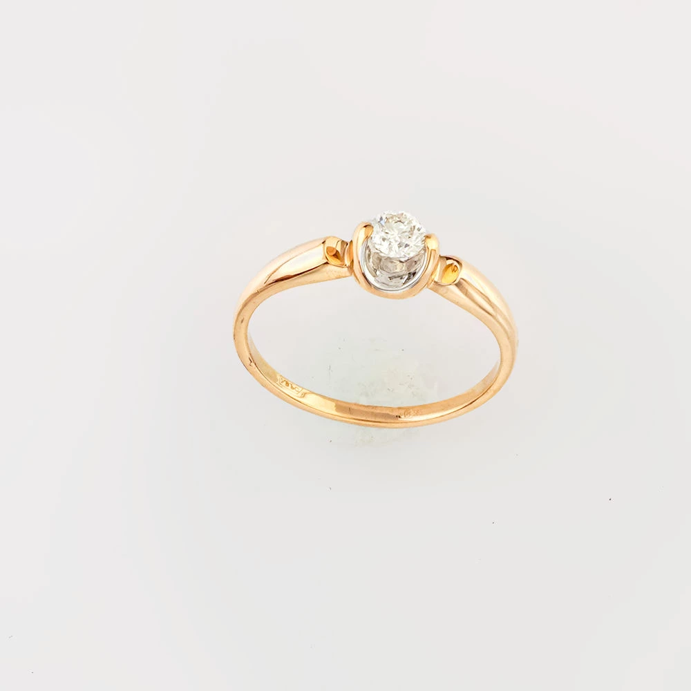 Кольцо с бриллиантом из красного золота 585 пробы