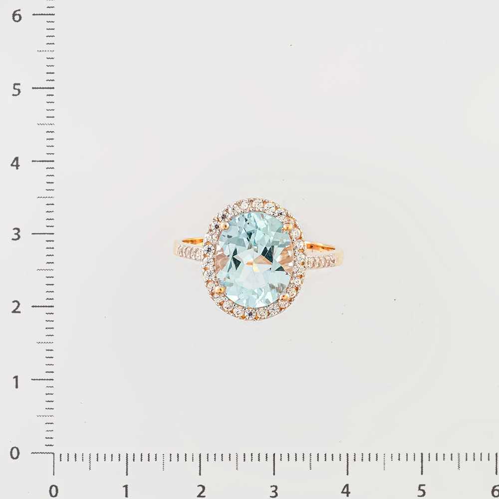 Кольцо с топазом из красного золота 585 пробы