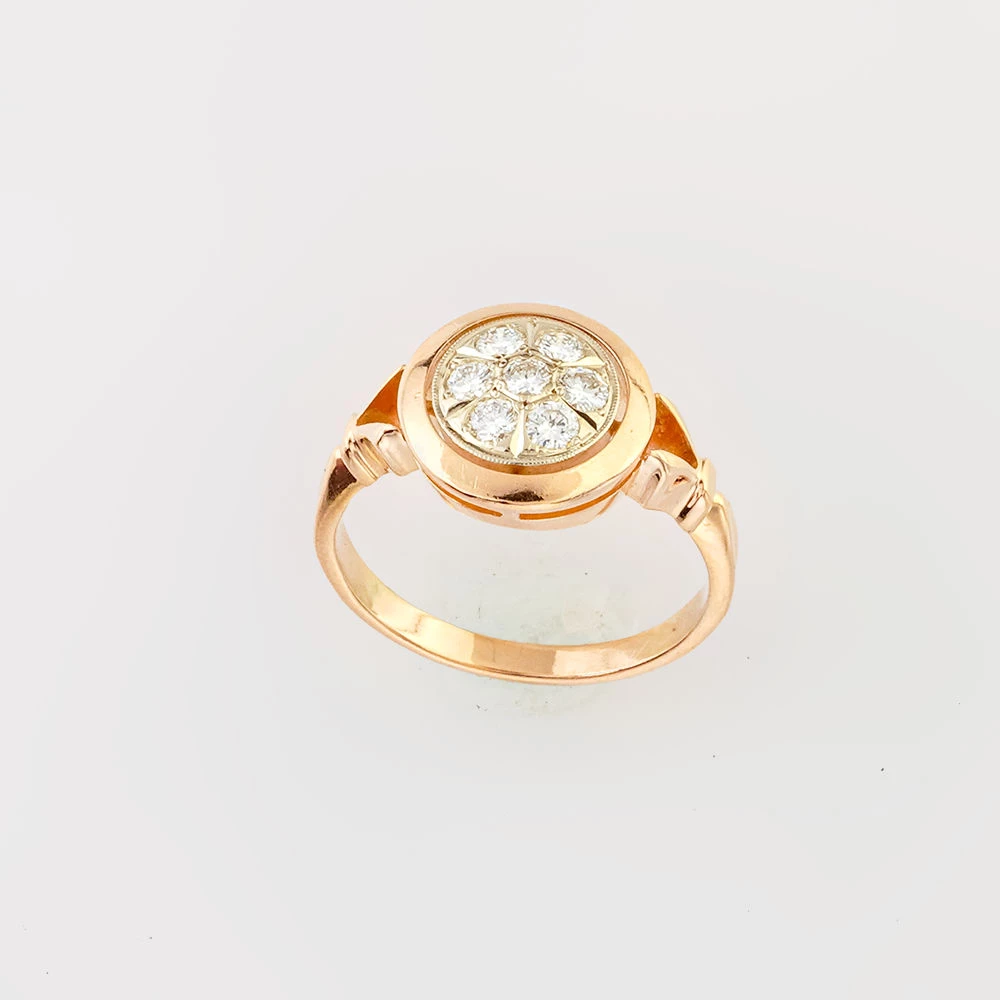 Кольцо с бриллиантом из красного золота 585 пробы