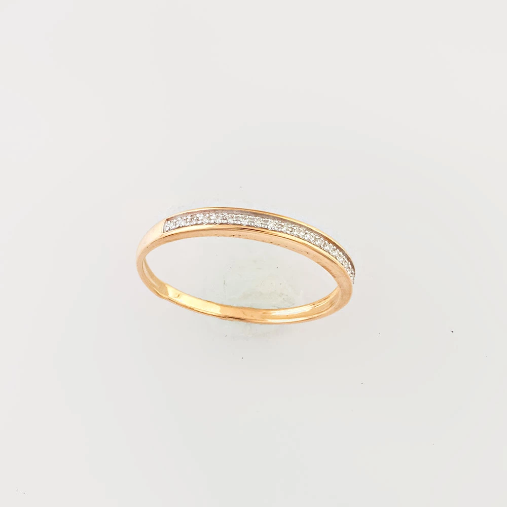 Кольцо с бриллиантом из красного золота 585 пробы