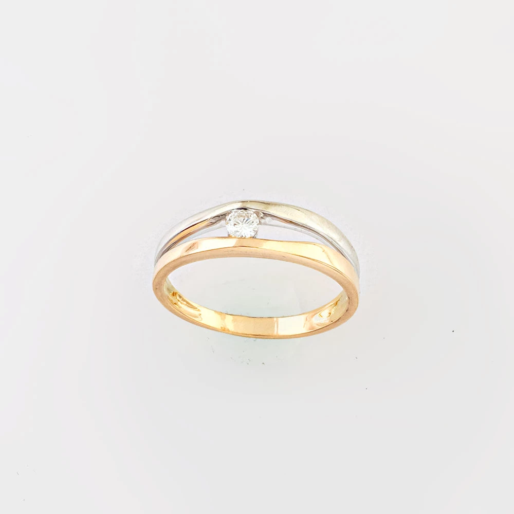 Кольцо с бриллиантом из красного золота 585 пробы