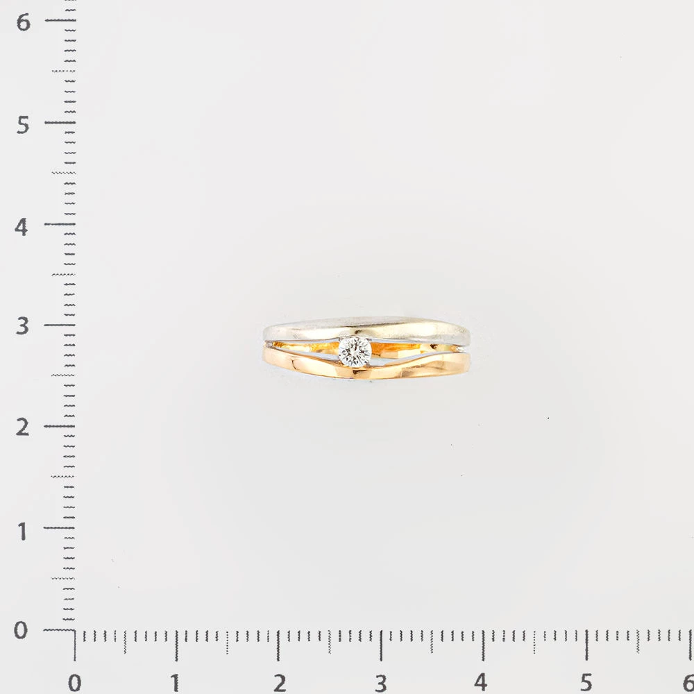 Кольцо с бриллиантом из красного золота 585 пробы