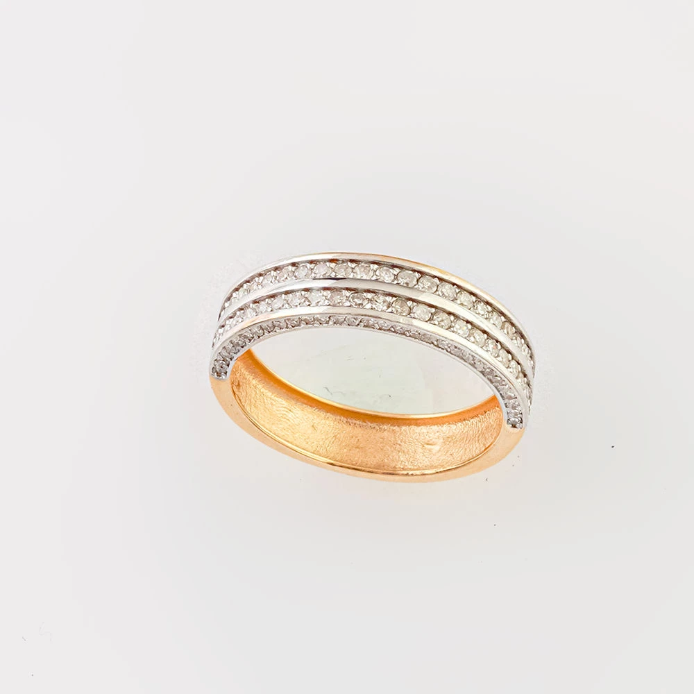 Кольцо с бриллиантом из красного золота 585 пробы