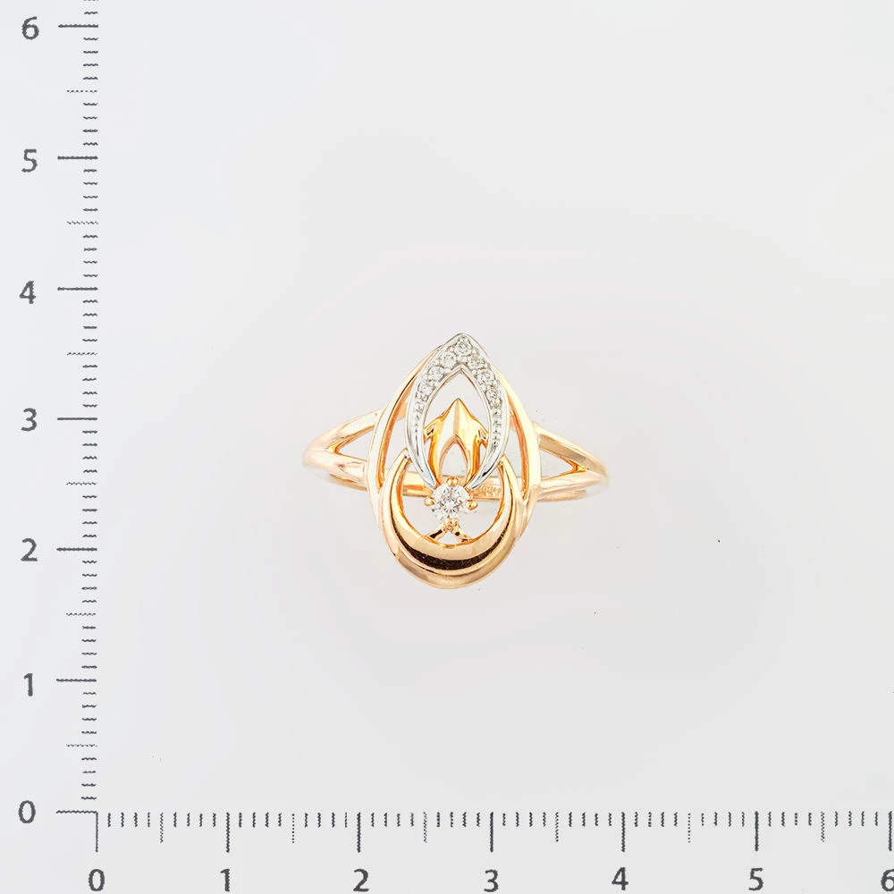 Кольцо с бриллиантом из красного золота 585 пробы