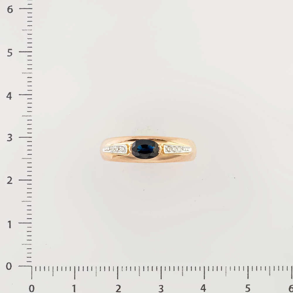 Кольцо с сапфиром из красного золота 585 пробы