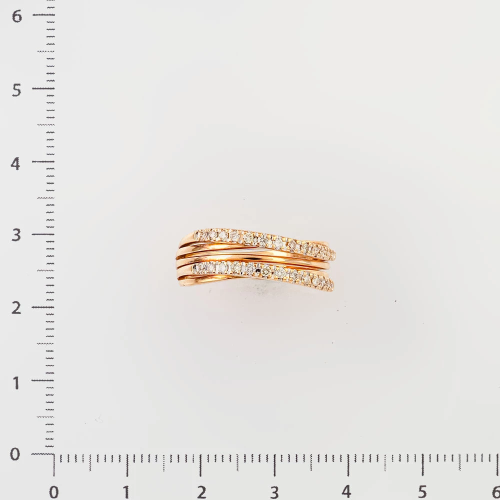 Кольцо с бриллиантом из красного золота 585 пробы