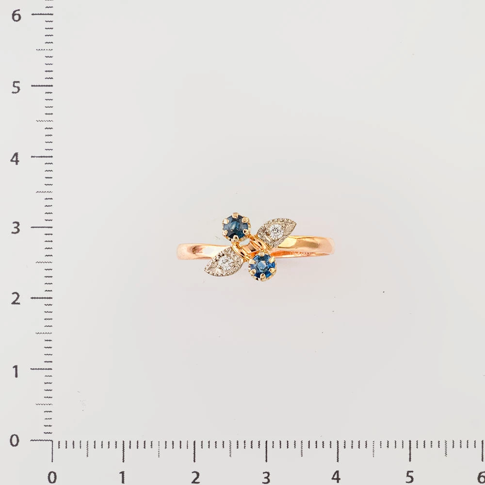 Кольцо с сапфиром из красного золота 585 пробы