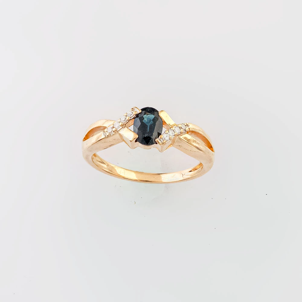 Кольцо с сапфиром из красного золота 585 пробы