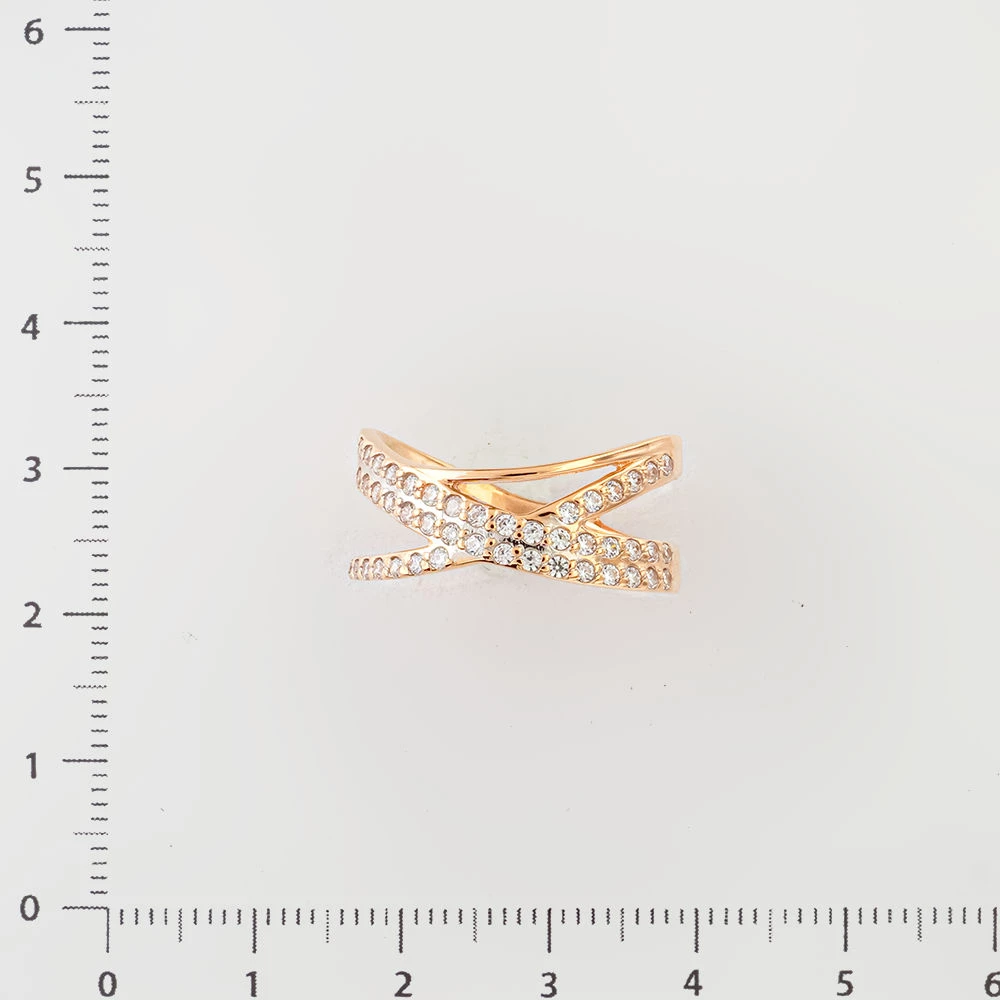 Кольцо с фианитом из красного золота 585 пробы