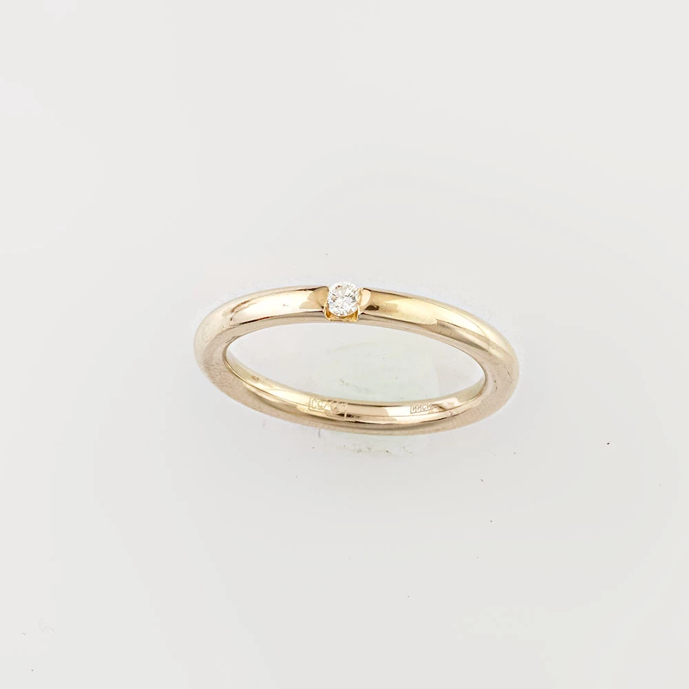 Кольцо с бриллиантом из белого золота 750 пробы