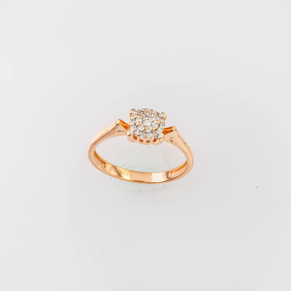 Кольцо с бриллиантом из красного золота 585 пробы