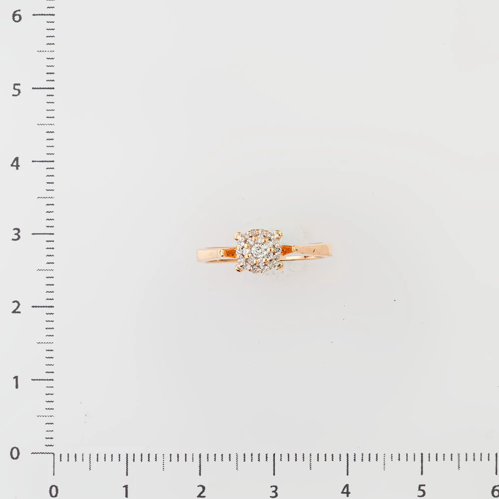 Кольцо с бриллиантом из красного золота 585 пробы