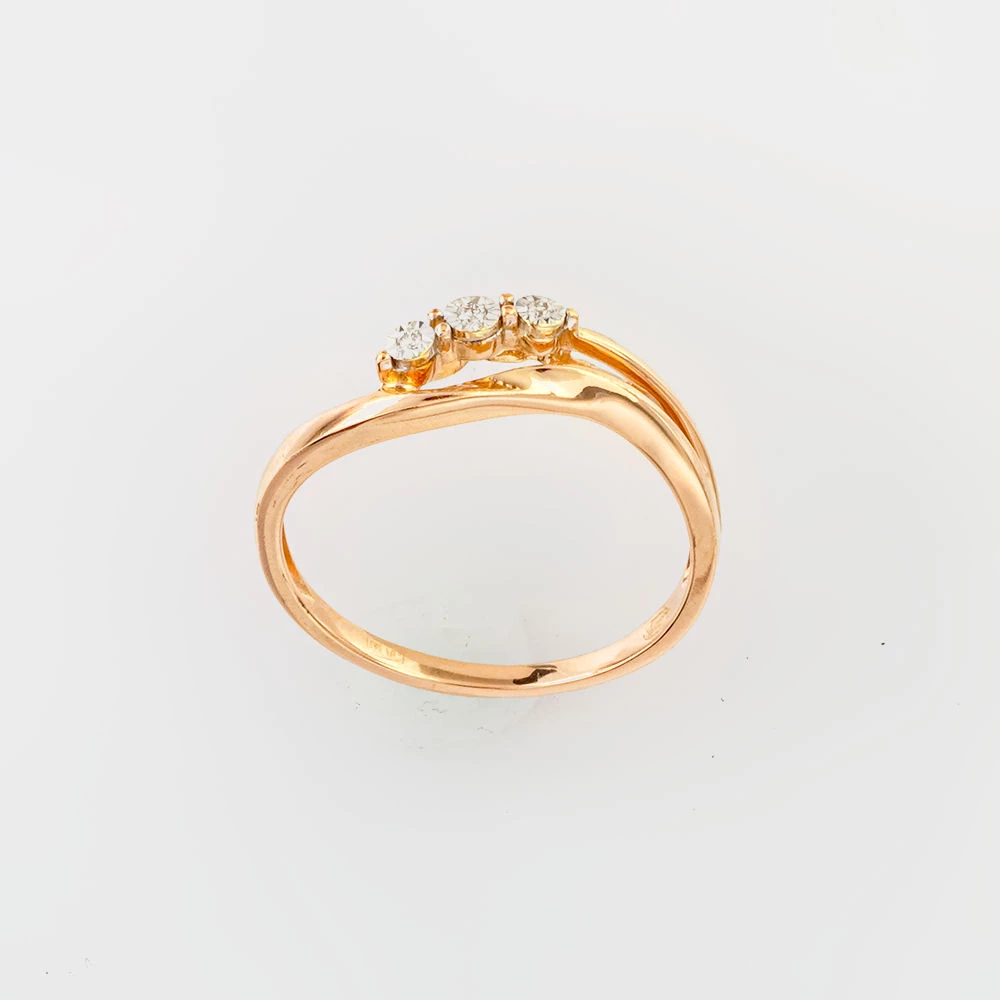 Кольцо с бриллиантом из красного золота 585 пробы