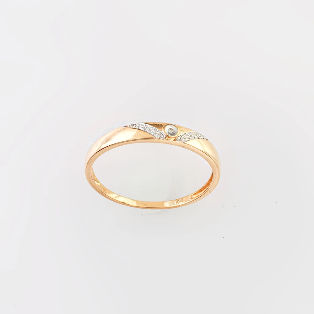 Кольцо с бриллиантом из красного золота 585 пробы