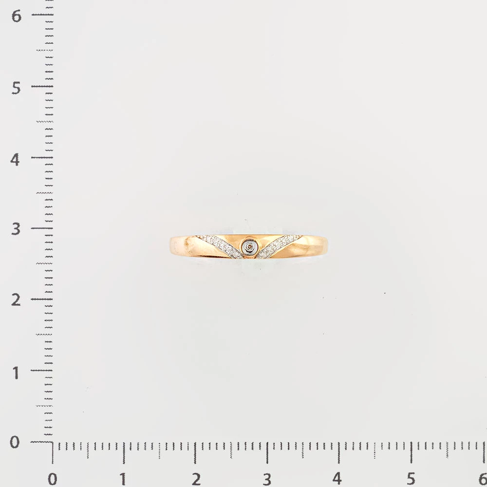 Кольцо с бриллиантом из красного золота 585 пробы