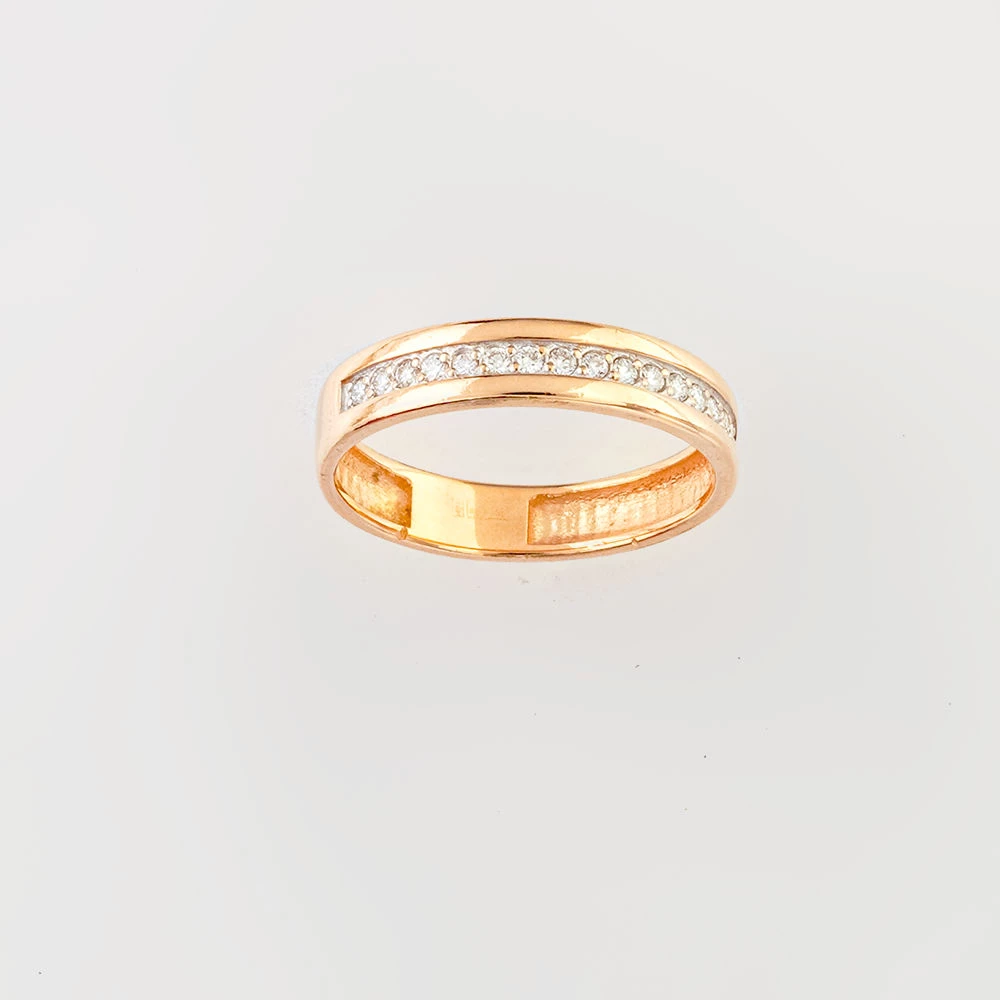 Кольцо с бриллиантом из красного золота 585 пробы