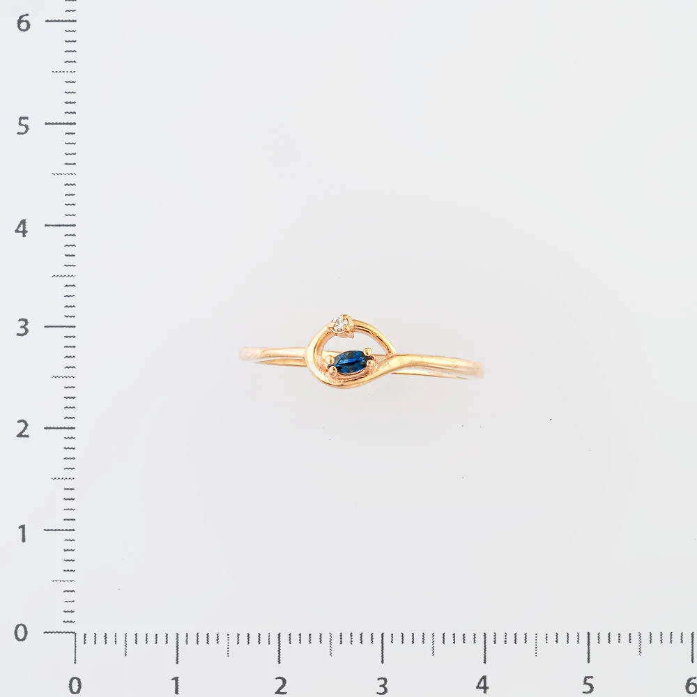 Кольцо с сапфиром из красного золота 585 пробы