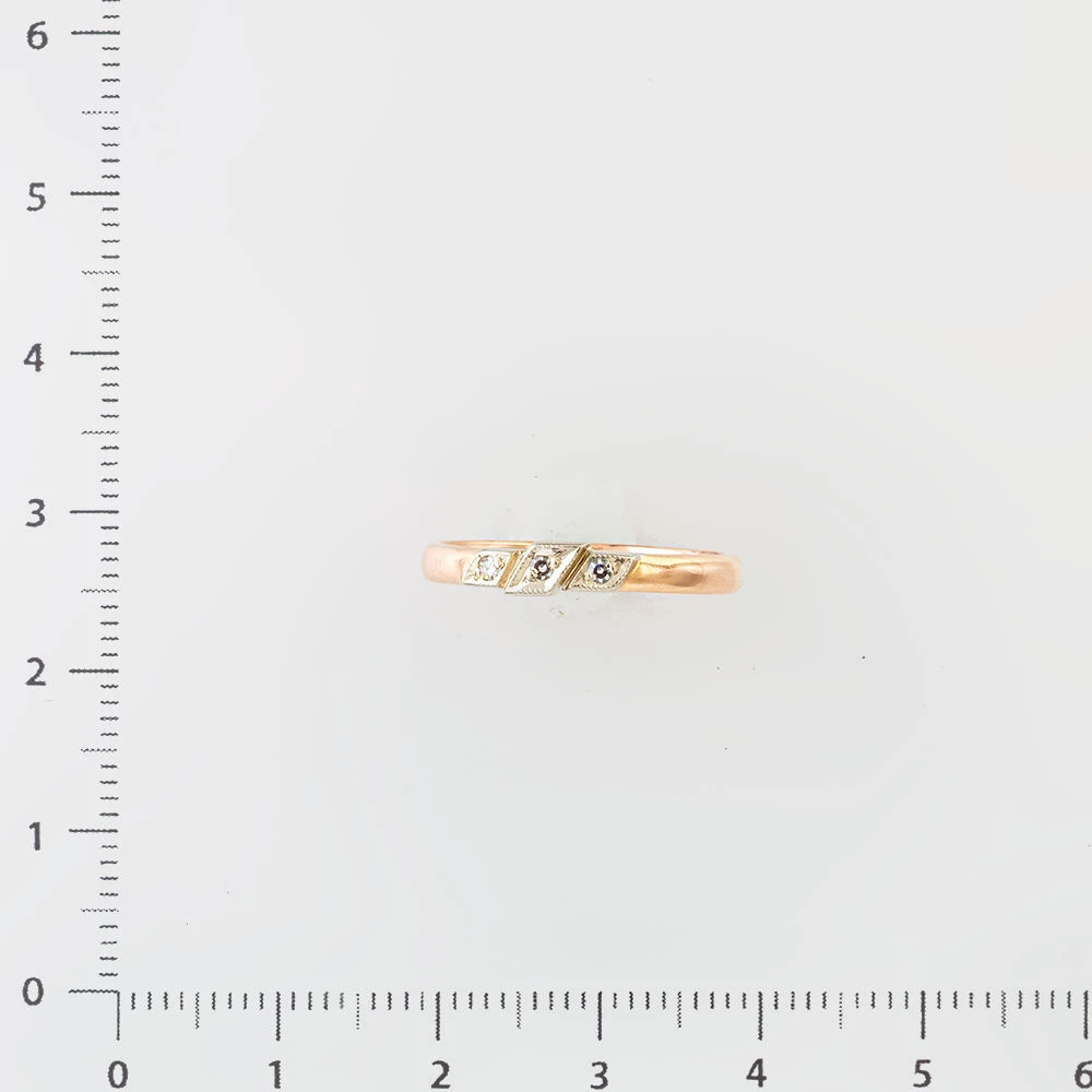 Кольцо с бриллиантом из красного золота 585 пробы