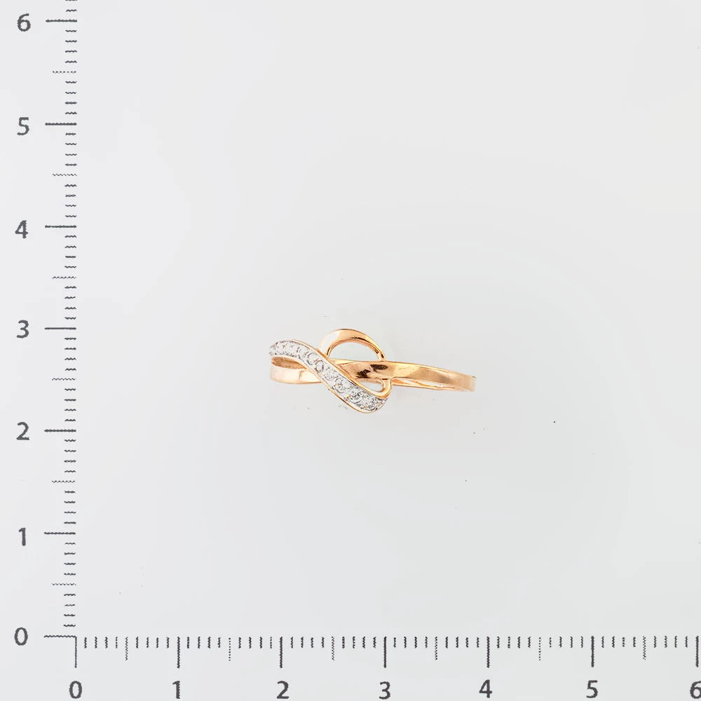 Кольцо с фианитом из красного золота 375 пробы